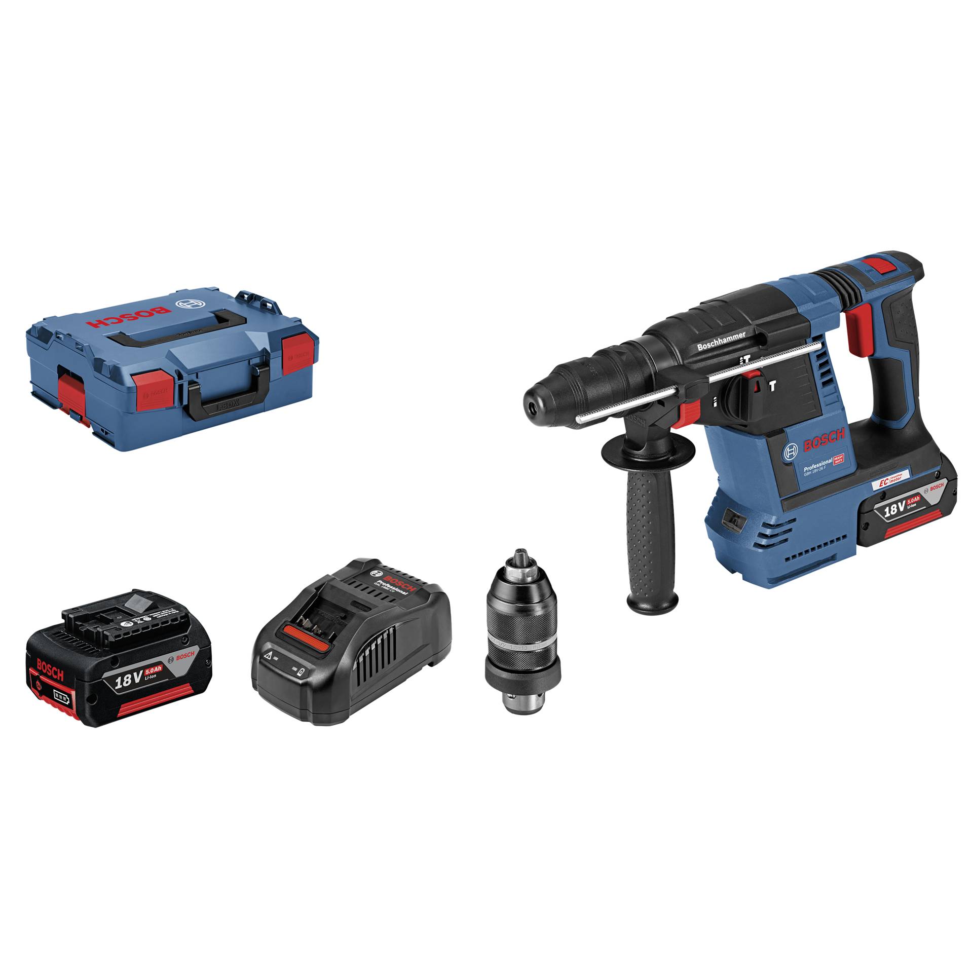Bosch Gbh 18v 26f Sds Plus Akku Bohrhammer 18 V 5 Ah Li Ion Bosch Hardware Electronic Grooves Land Playthek