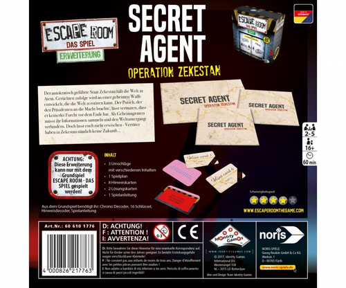 Erweiterung Secret Agent Nur mit Chrono Decoder Noris 606101776 Escape Room 
